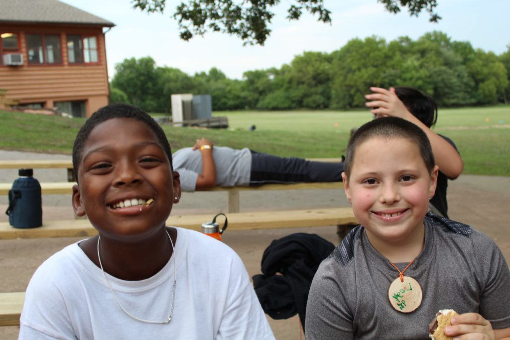 Campers make make friends quickly at Wildwood. 