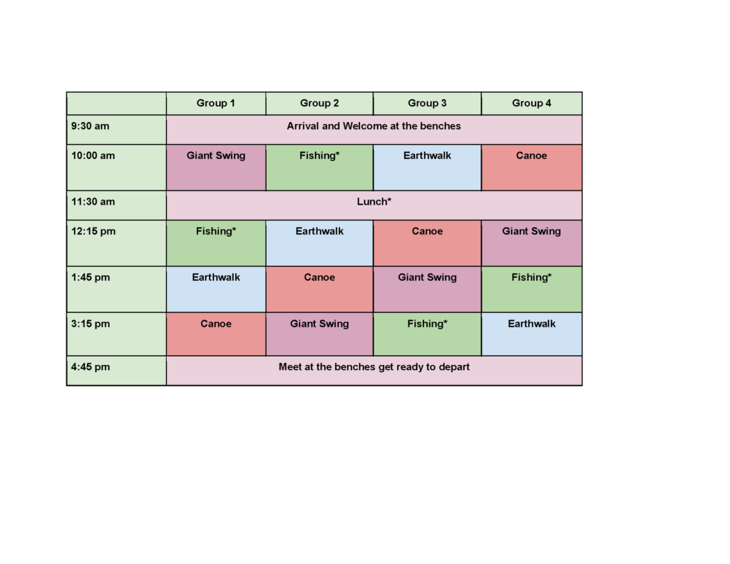 all day adventure sample schedule