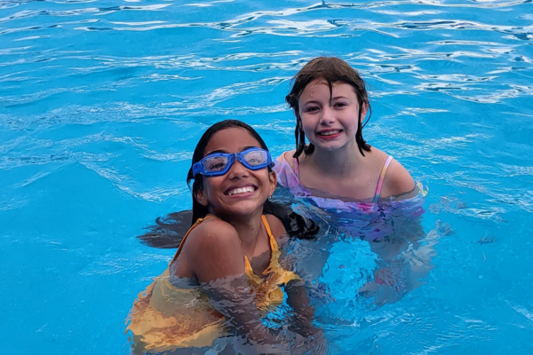 campers swimming in the Wildwood pool